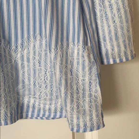 Stripe & Lace Blouse - Picture 3 of 5